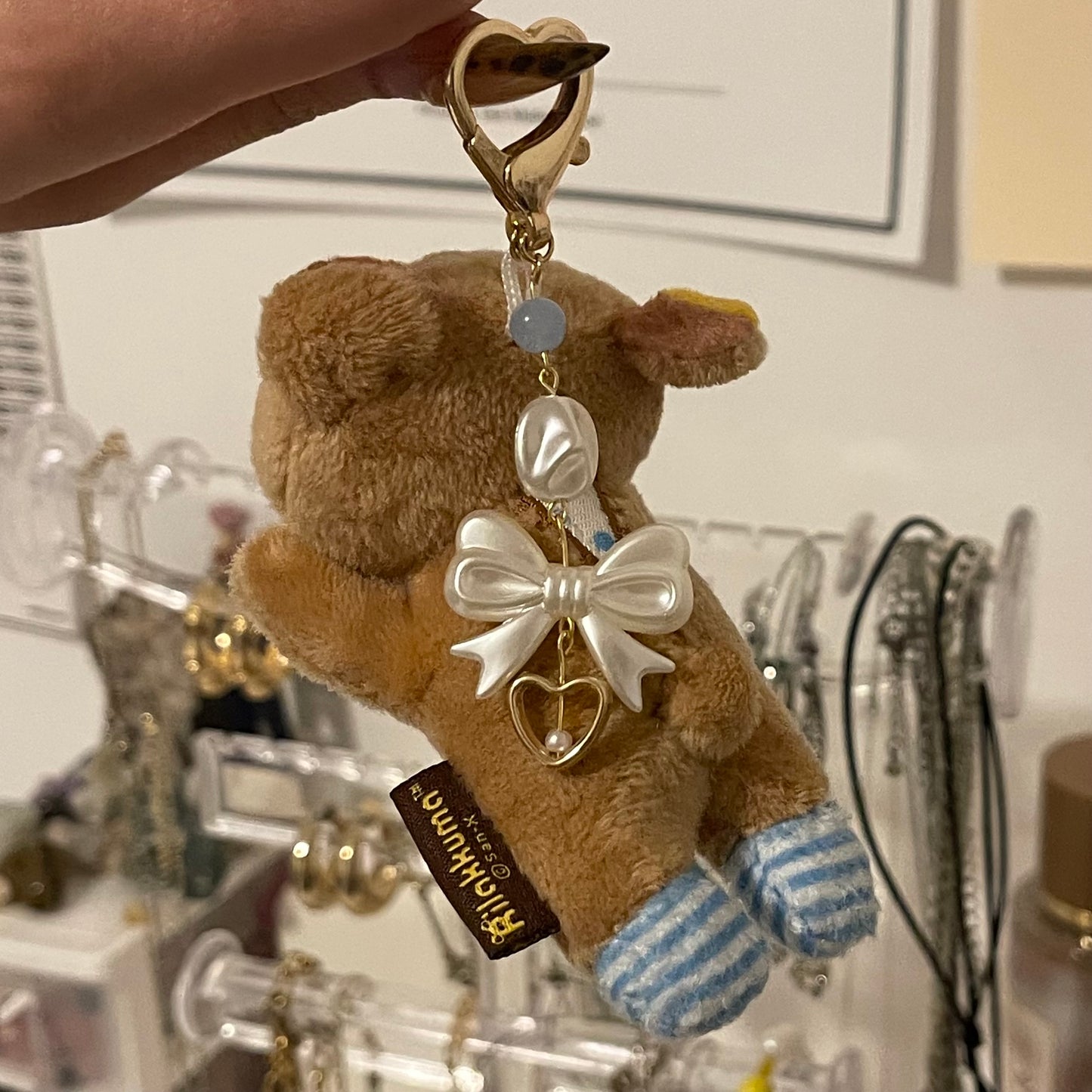 bear sleeping shima plush keychain!