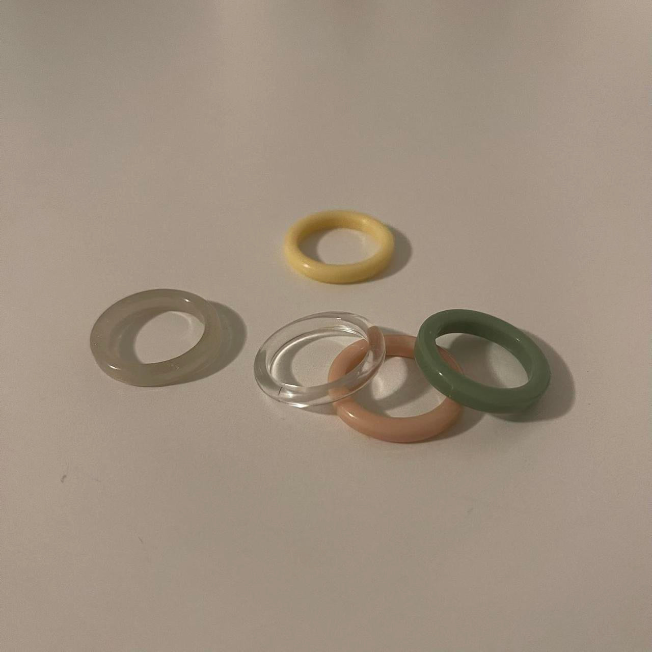 colorful resin rings