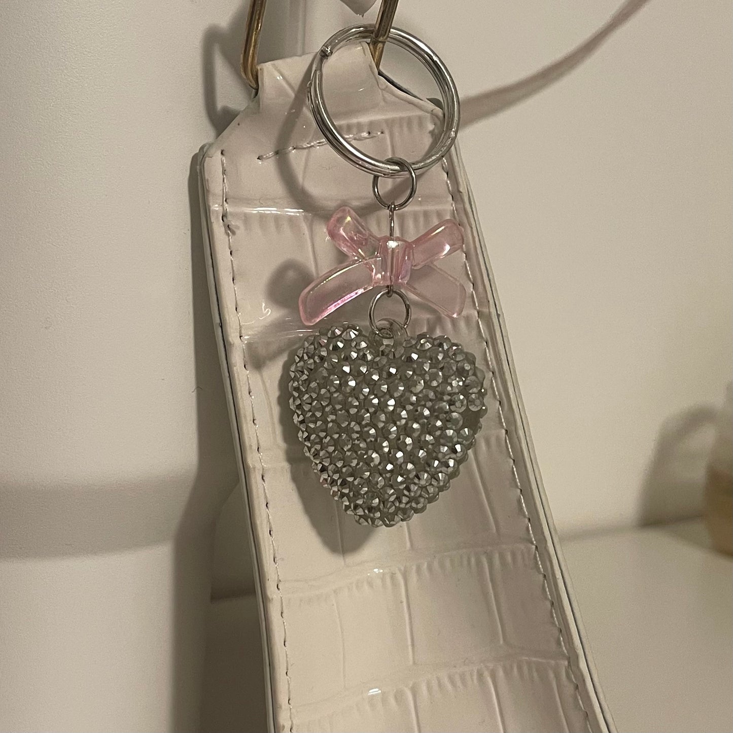 silver bow bag charm/keychain