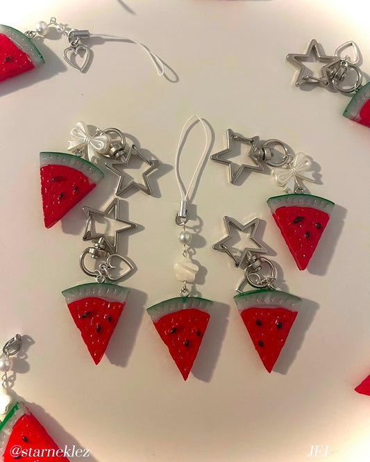 watermelon keychains + phone charm for nonprofit