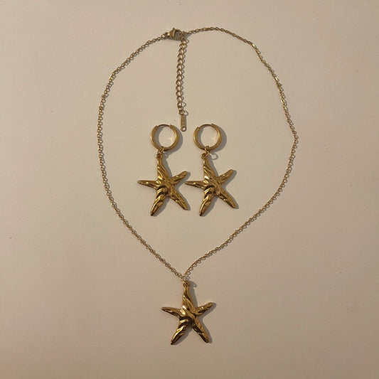 gold starfish set