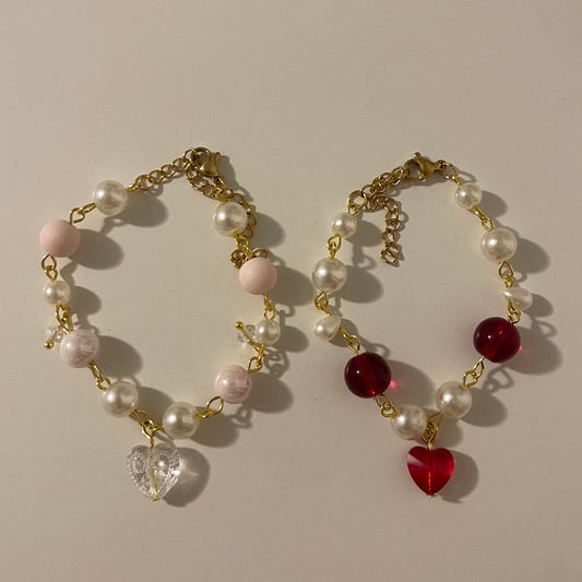 matching golden heart bracelets