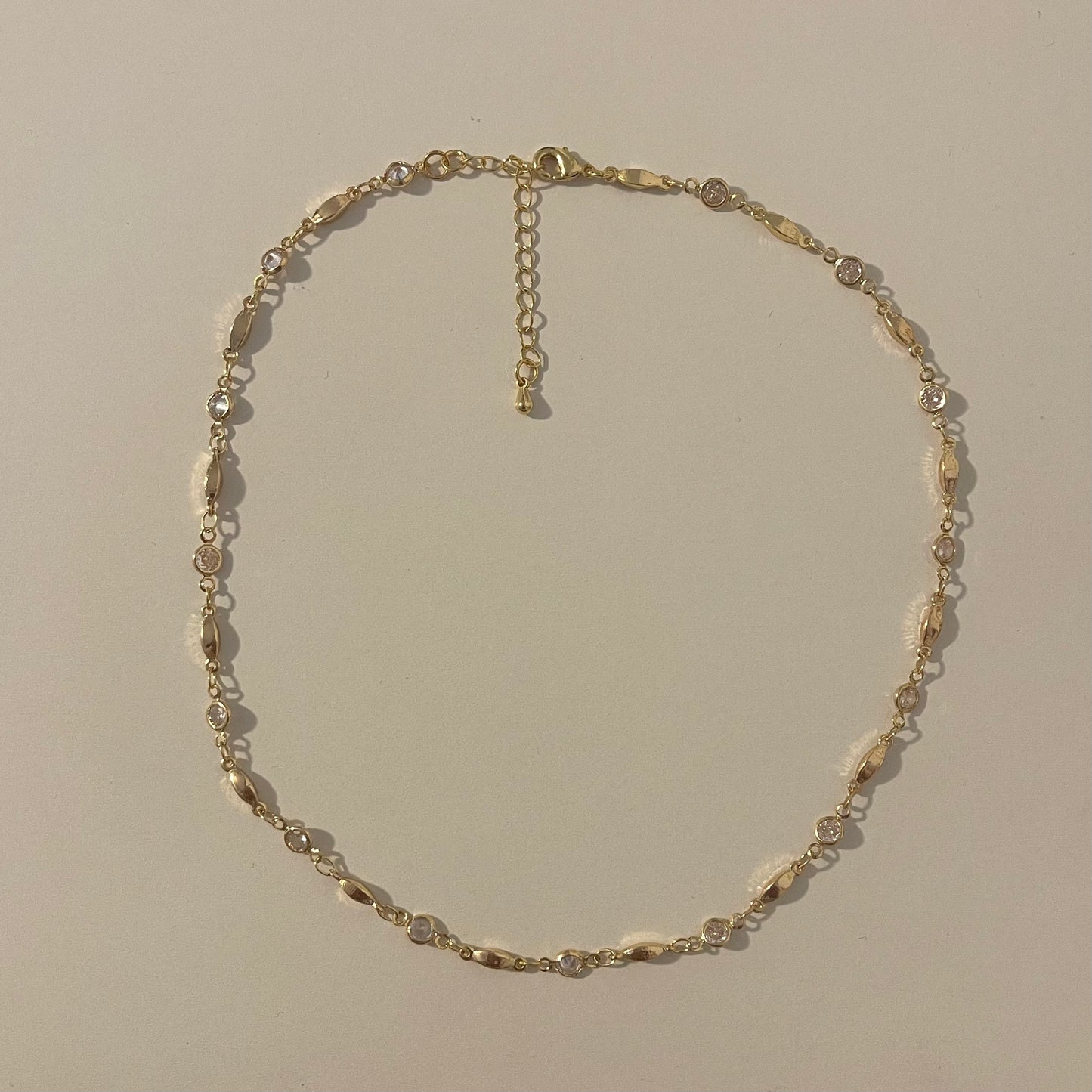 matching gold bracelet & necklace set